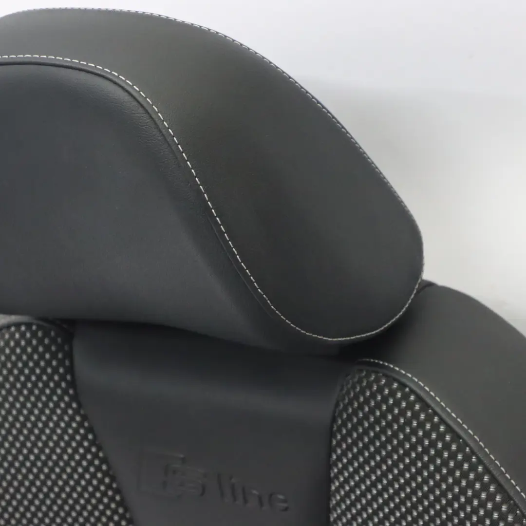 Audi A3 8V Asiento Delantero Derecho 3 Puertas S Line Medio Cuero Negro Plata