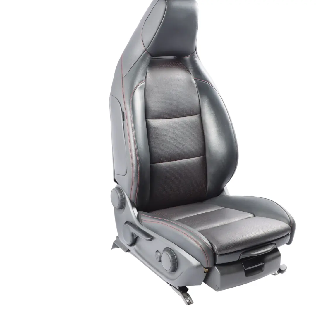 Mercedes X156 Front Right O/S Sport Seat Black Leather Red Thread Interior