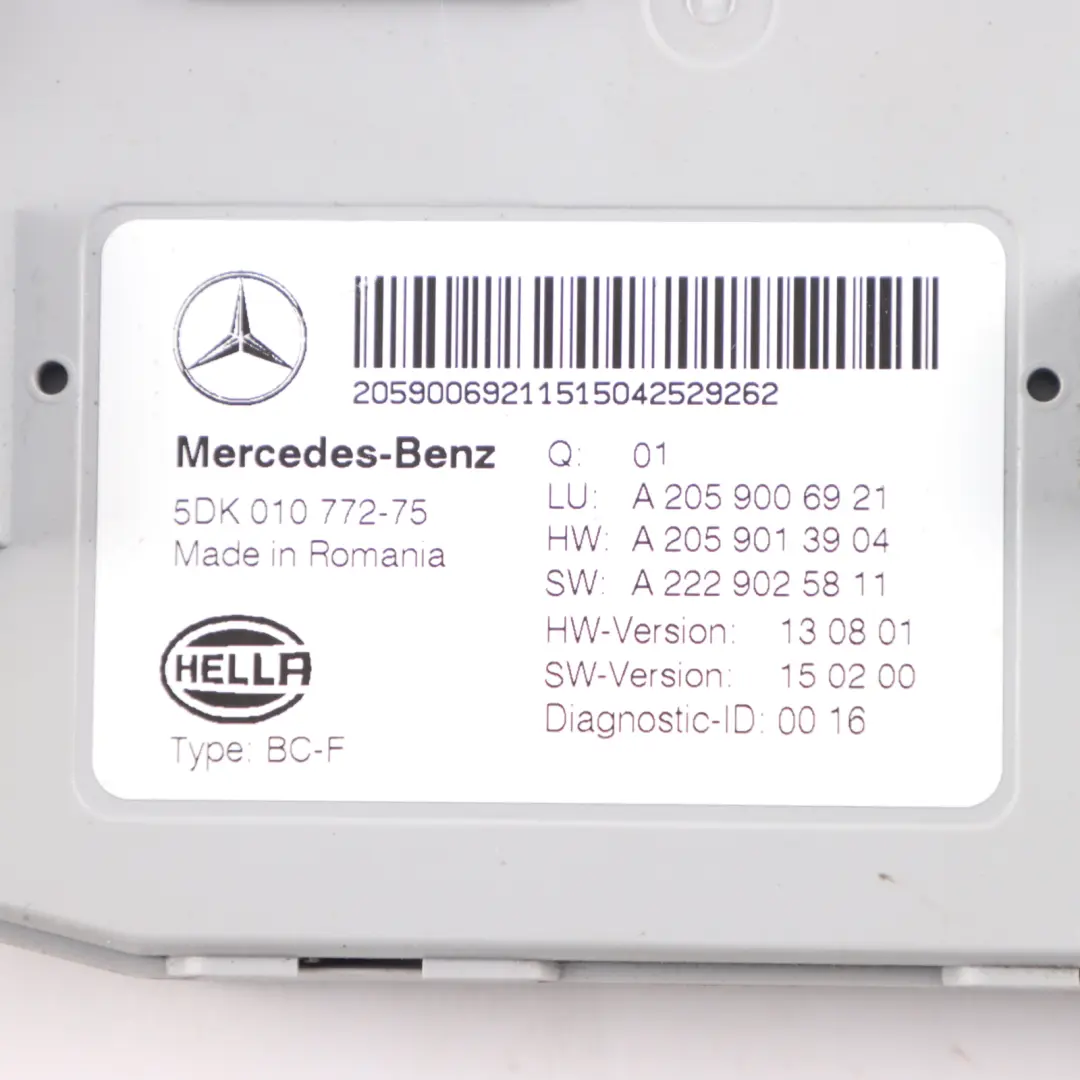 SAM Module Mercedes W205 GLC X253 Front Body Comfort Control Unit A2059006921