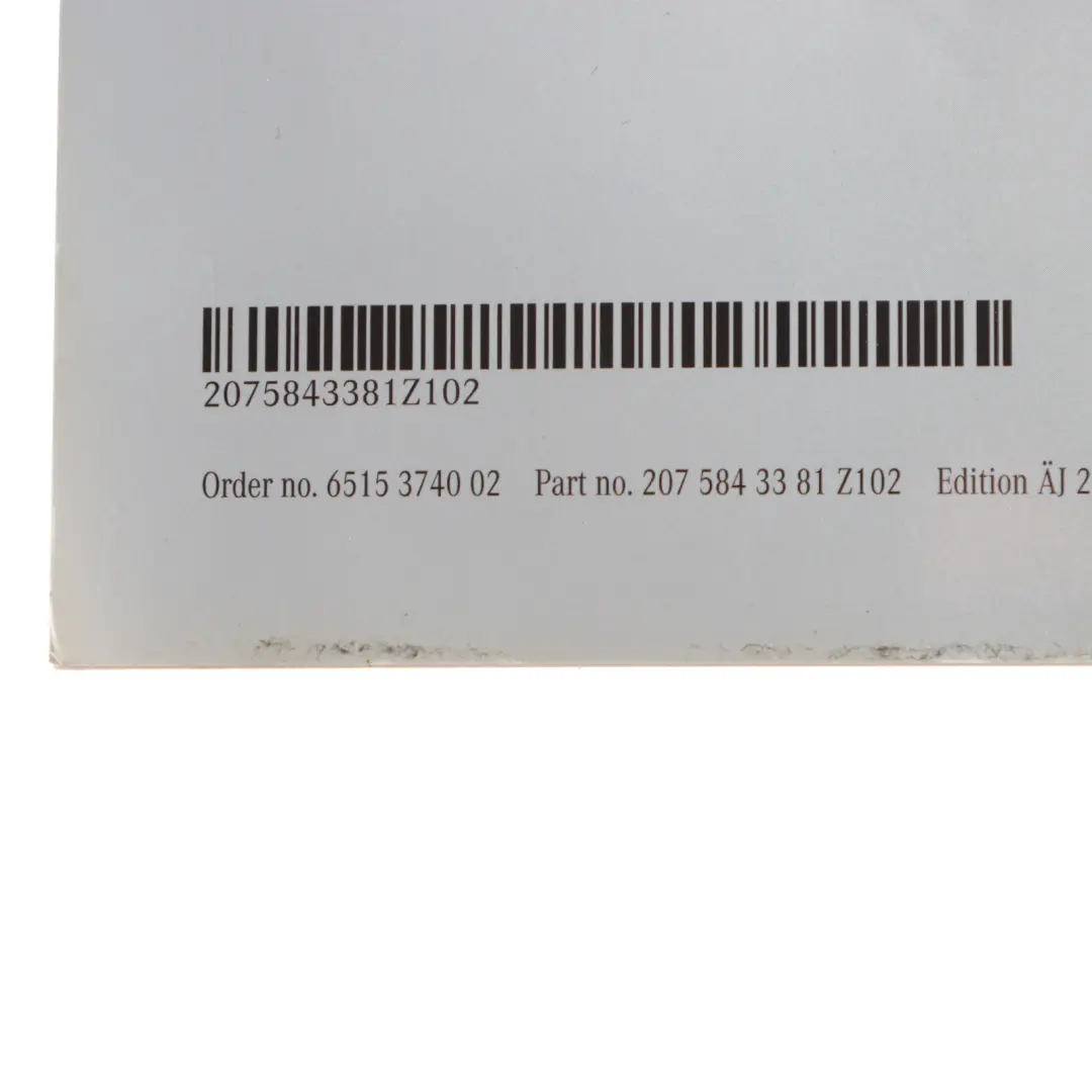 Mercedes W207 Service Booklet Owner's Manual Handbook Set A2075843381