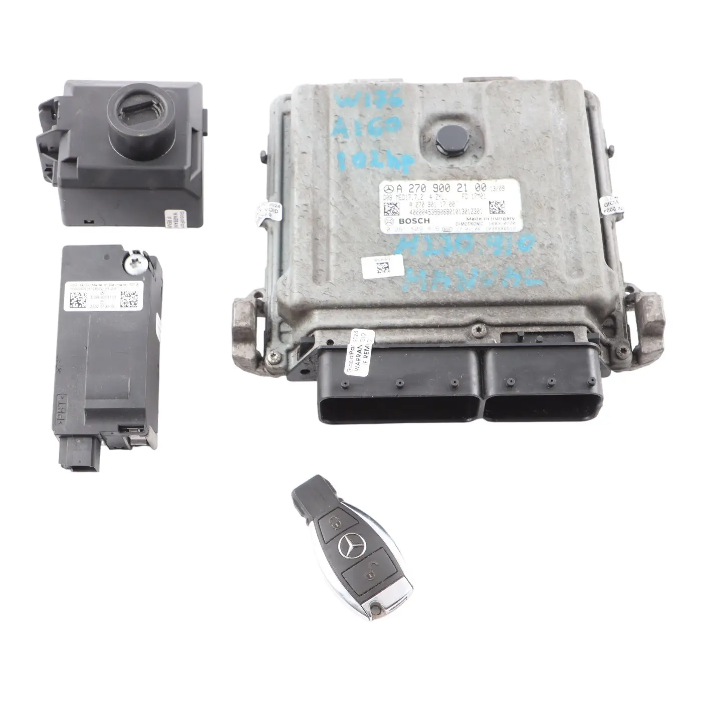 Mercedes W176 A160 270.910 102HP Engine ECU Kit Key Lock A2709002100 Manual