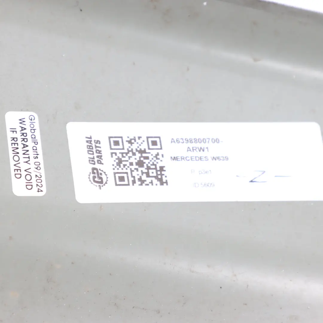 Mercedes Vito W639 Wing Panel Front Right O/S Fender Arctic White - 9147