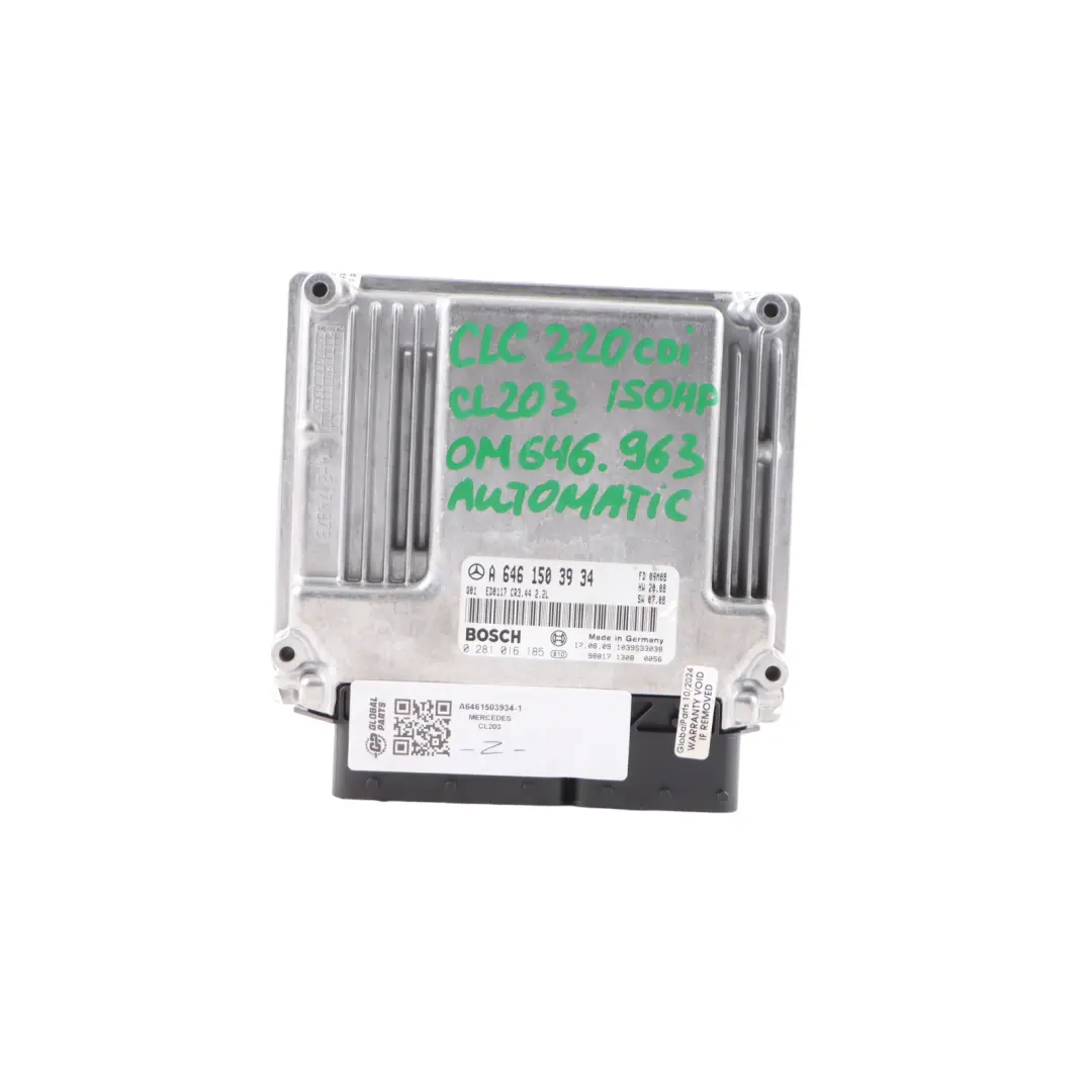 Mercedes CL203 220CDI 646.963 Engine ECU Kit A6461503934 Key + Lock + Ignition