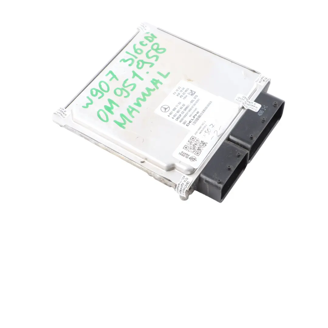 Mercedes W907 316CDI 163HP OM651.958 Engine Control Unit ECU A6519007103 Manual