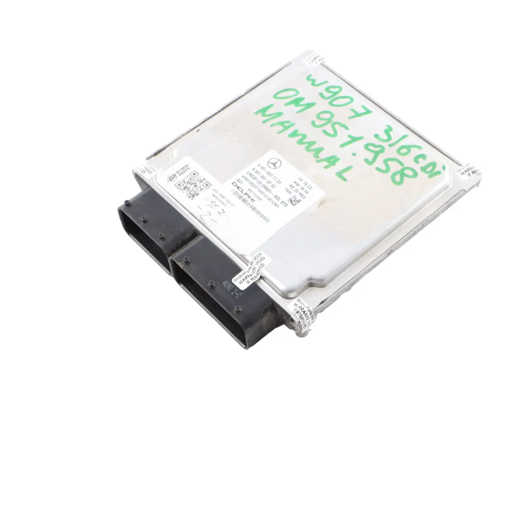 Mercedes W907 316CDI 163HP OM651.958 Engine Control Unit ECU A6519007103 Manual