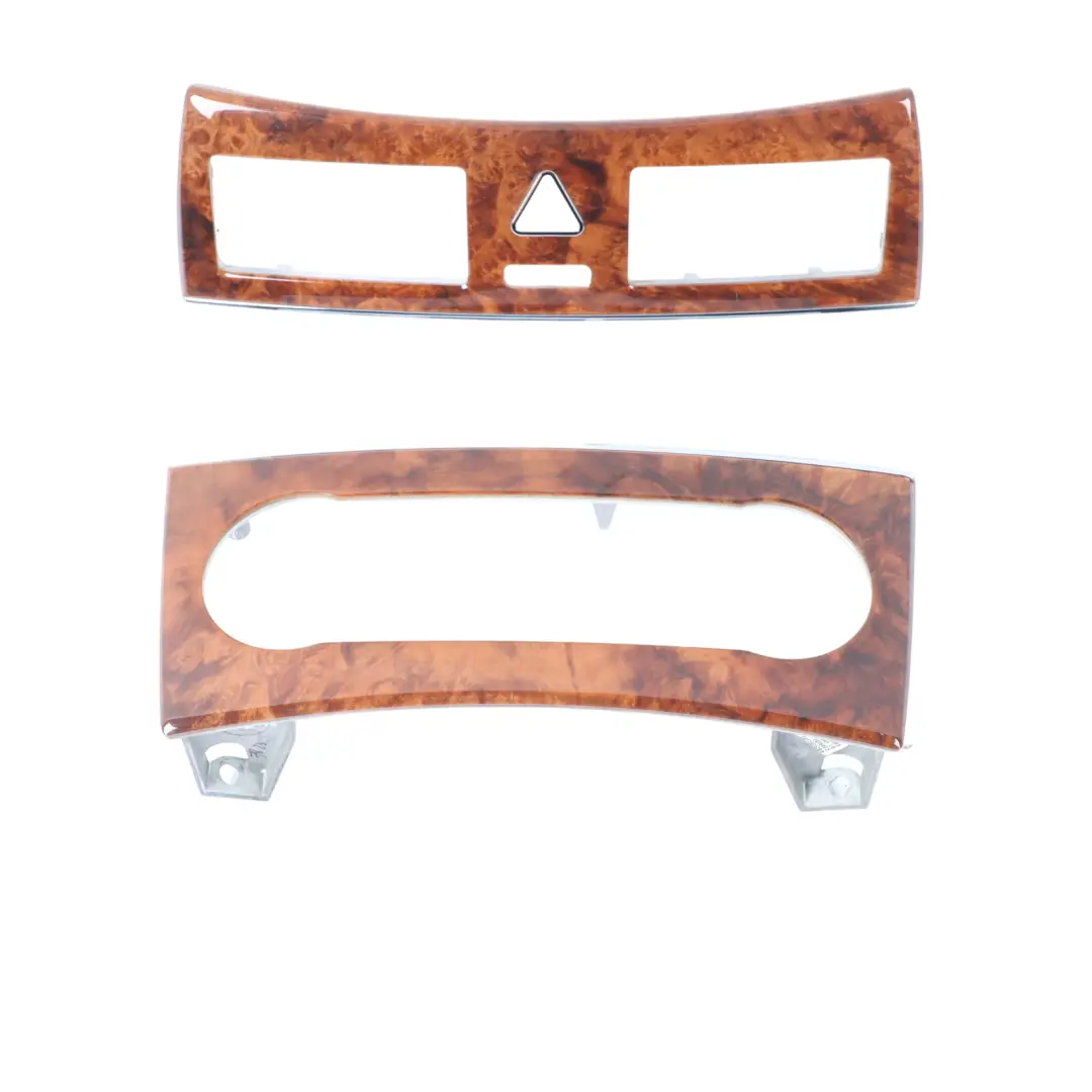 Mercedes CLK C209 Dashboard Strip Centre Trim Cover Panel Set Wood Burr Walnut