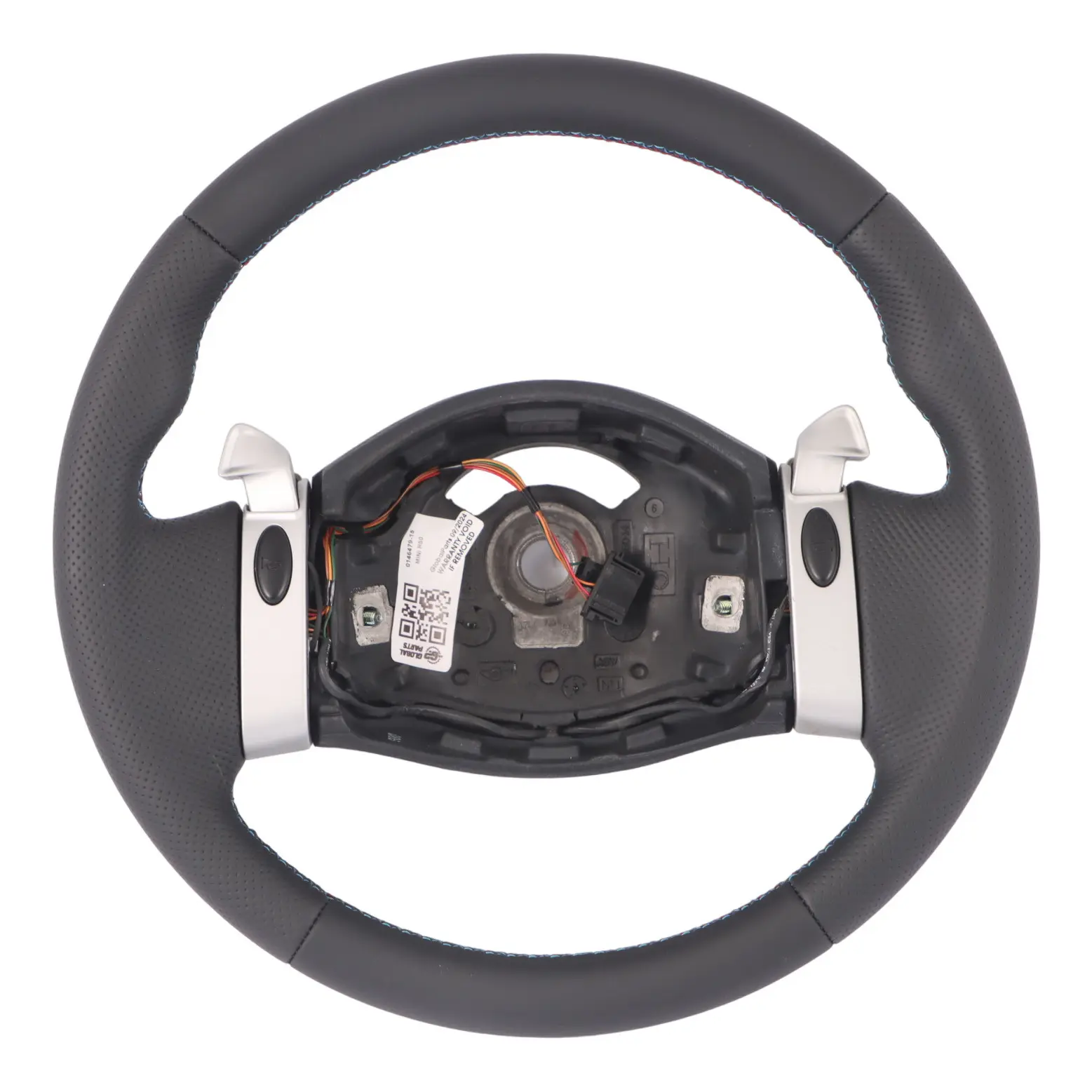 Mini Cooper One R50 R53 NEW Black Leather Steering Wheel 2 Spoke Trim Steptronic