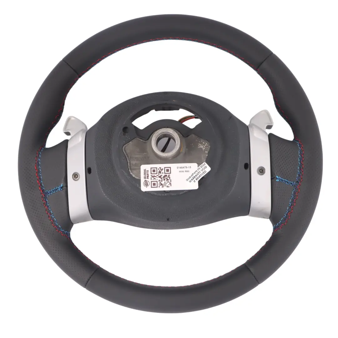 Mini Cooper One R50 R53 NEW Black Leather Steering Wheel 2 Spoke Trim Steptronic