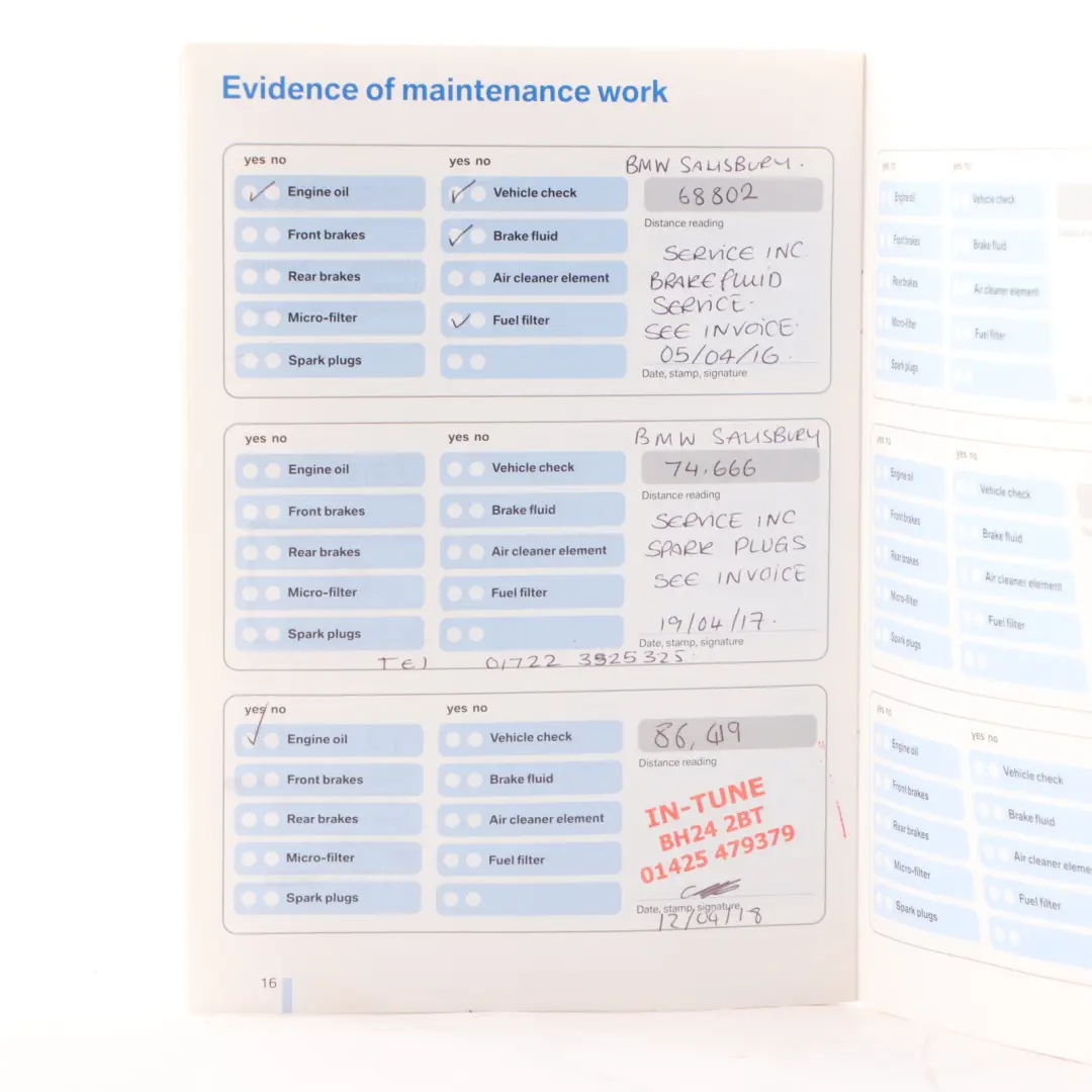 BMW E87 E90 E91 Service Booklet Inspection Service Book 0159025