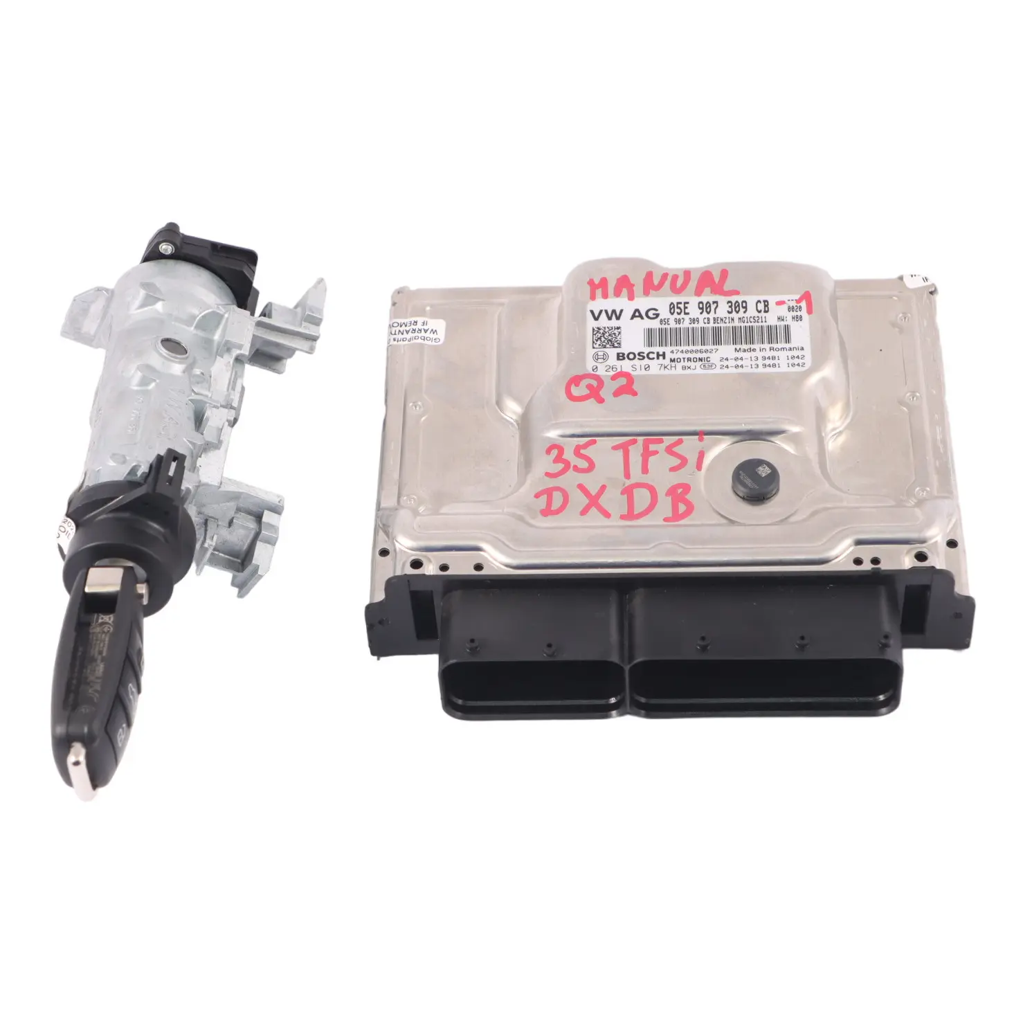 Audi Q2 GA 35 TFSI 1.5 DXDB Engine ECU Kit Ignition + Key 05E907309CB Manual