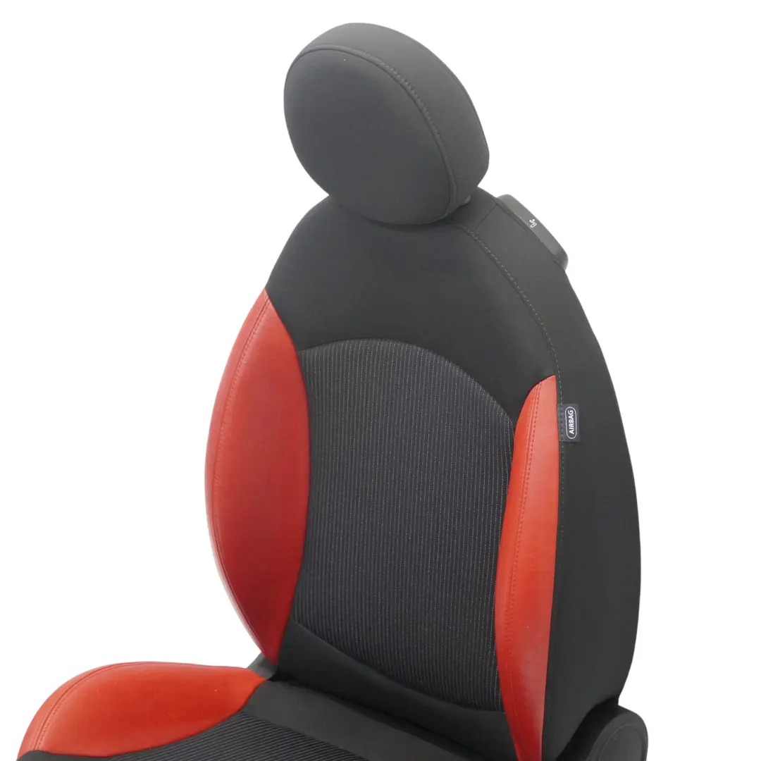 Asiento Delantero Mini R55 R56 LCI Izquierdo Tela Deportiva Cuero Rojo