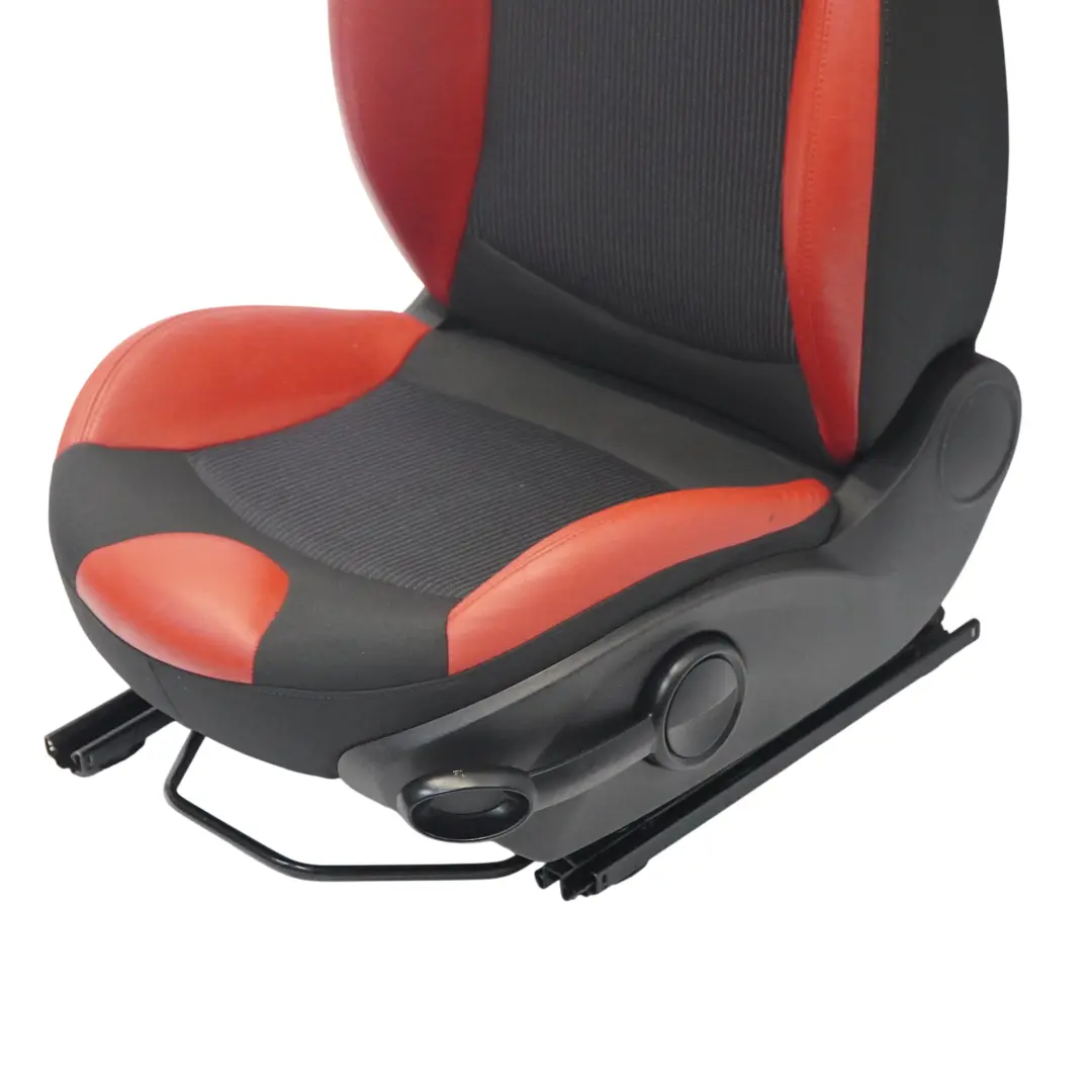 Asiento Delantero Mini R55 R56 LCI Izquierdo Tela Deportiva Cuero Rojo