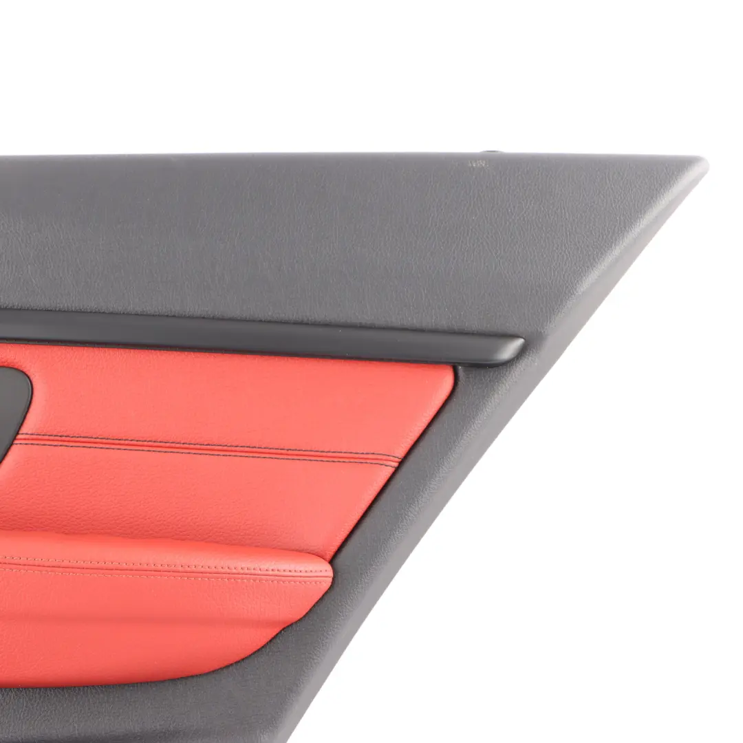 Door Card BMW F30 F31 Rear Right O/S Lining Panel Cover Leather Korall Rot Black