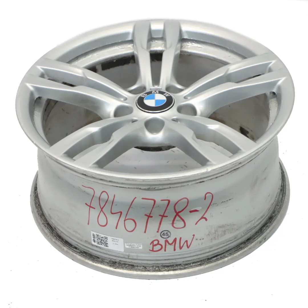 BMW F30 F31 F32 llanta de aleación plata 18 "8J ET:34 M doble radio 441 7846778