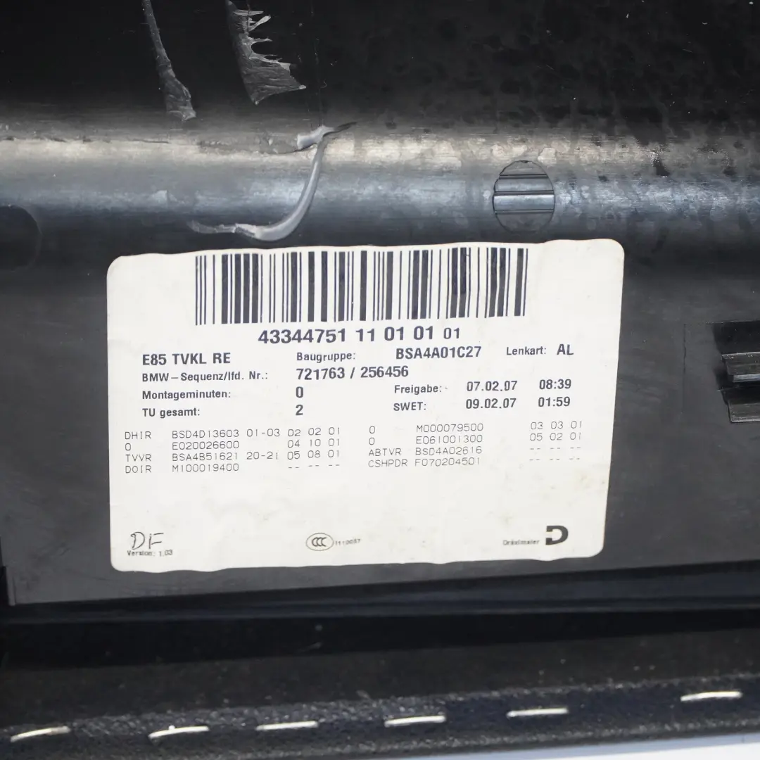 BMW Z4 E85 E86 Tarjeta Puerta Derecha Panel Cuero Nueva Inglaterra Silverstone