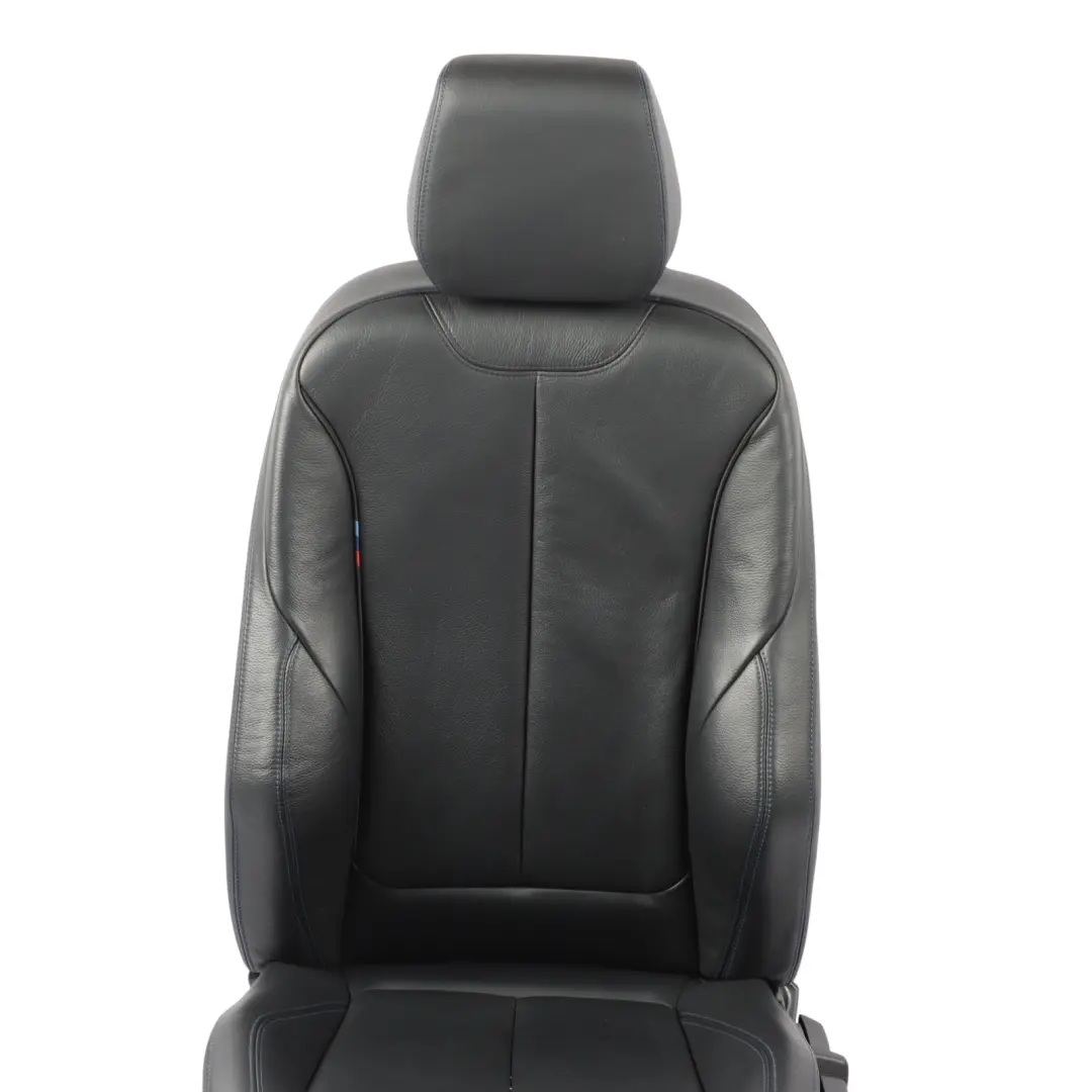 BMW F20 Front Seat M Sport Left N/S Black Leather Dakota Contrast Blue