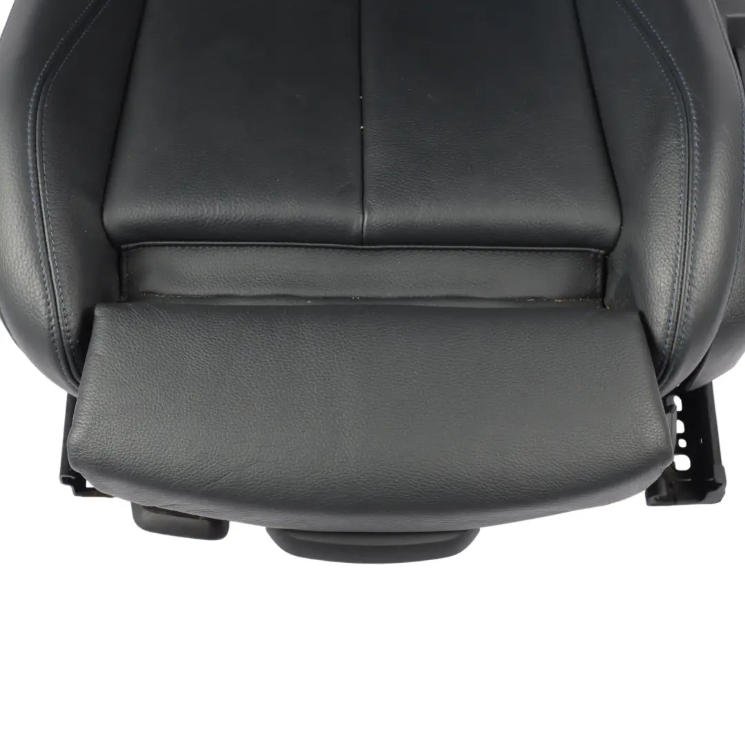 BMW F20 Front Seat M Sport Left N/S Black Leather Dakota Contrast Blue