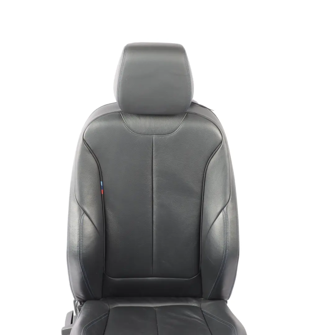 BMW F20 Front Seat M Sport Right O/S Black Leather Dakota Contrast Blue