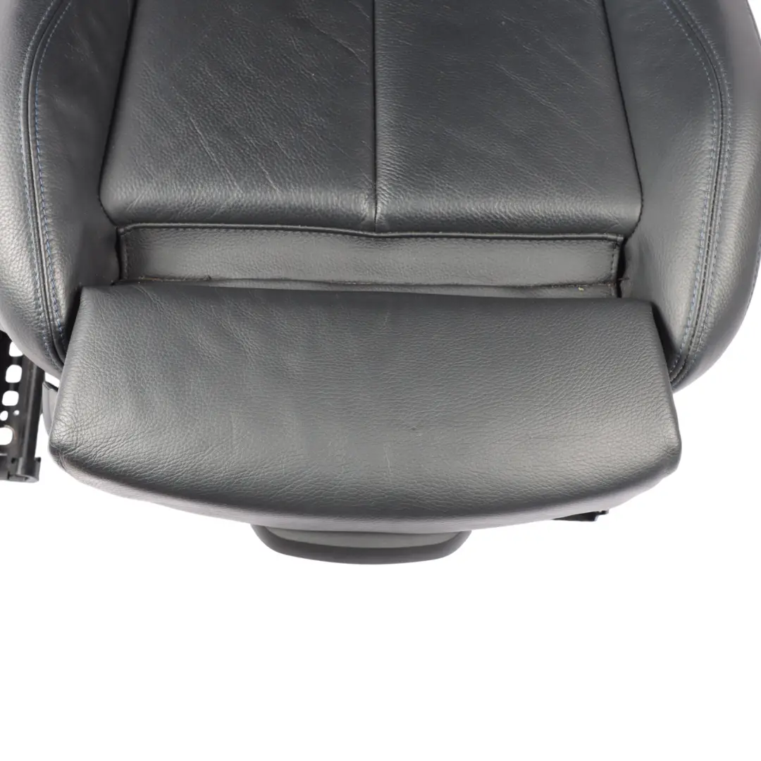 BMW F20 Front Seat M Sport Right O/S Black Leather Dakota Contrast Blue