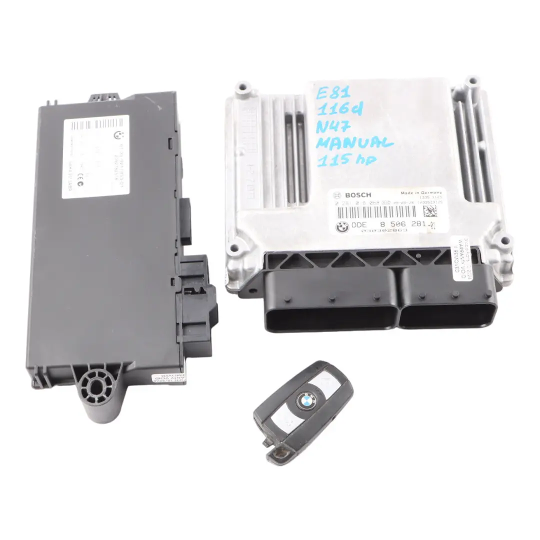 BMW 1 3 Series E87 LCI E90 118d 318d N47 Engine ECU KIT DDE 8506281 CAS3 + Keys