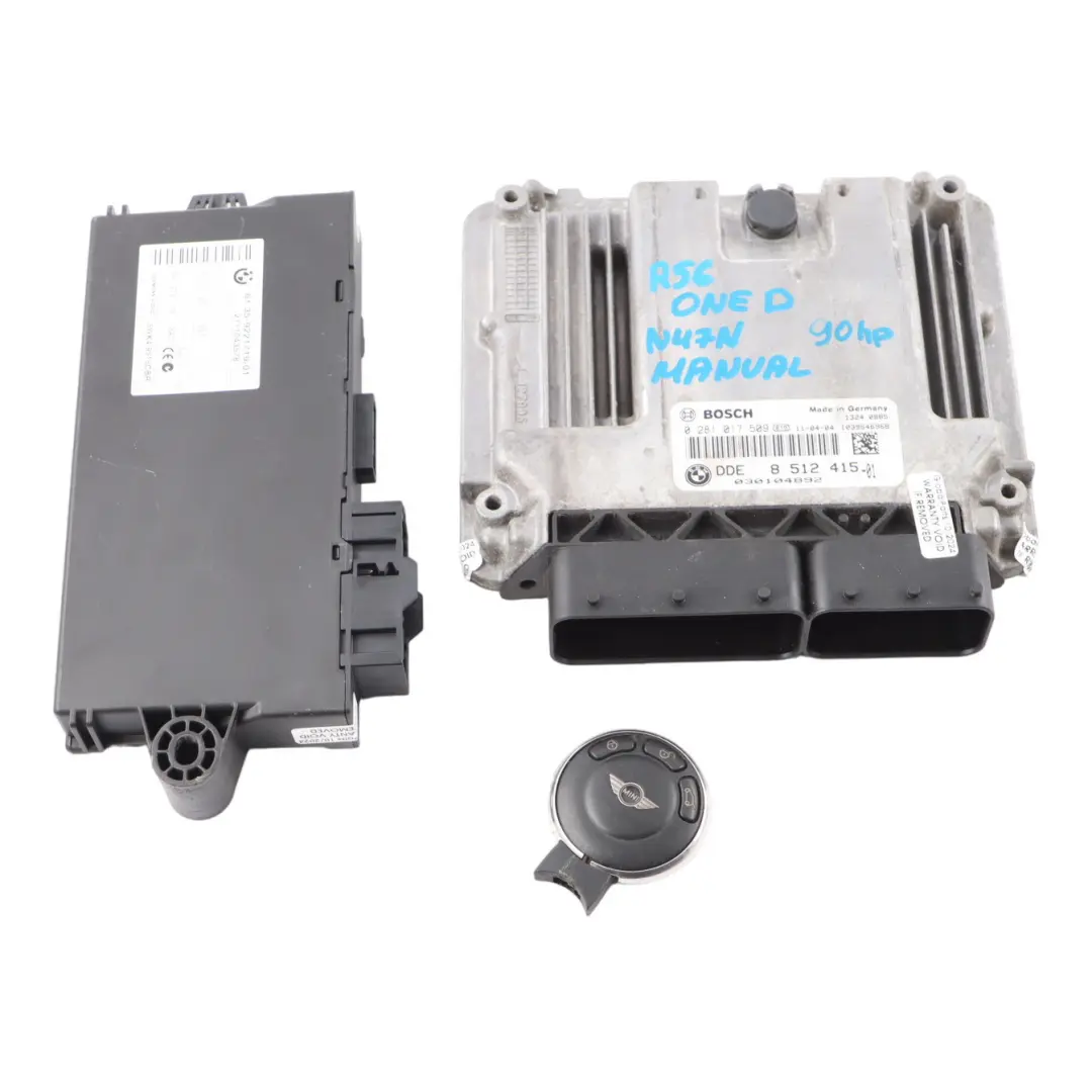 Mini Cooper SD R55 R56 LCI N47N 143HP Motor ECU Kit DDE 8512415 CAS3 Schlüssel