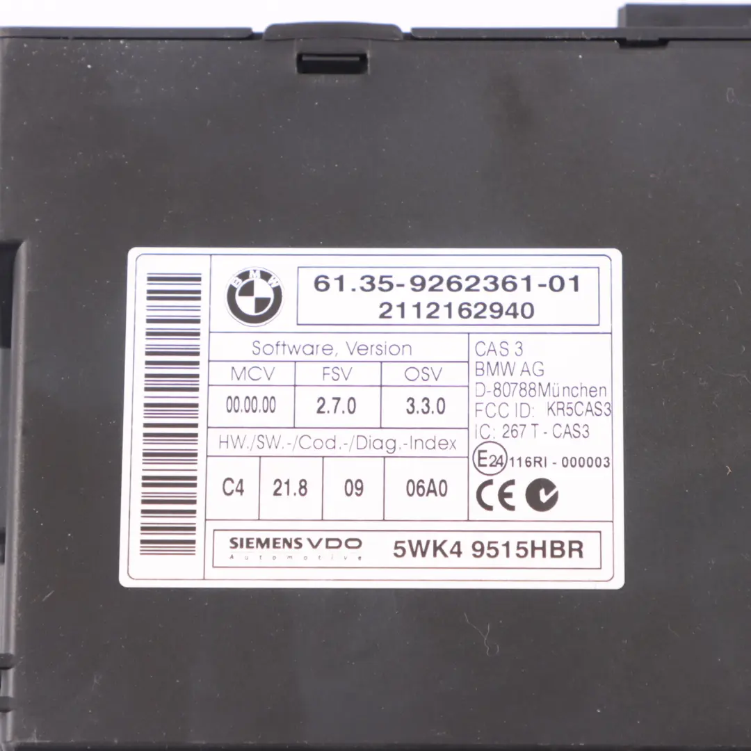 BMW X1 E84 E90 LCI 20dX 320xd N47 177HP ECU Kit DDE 8512498 CAS3 Clave Manual