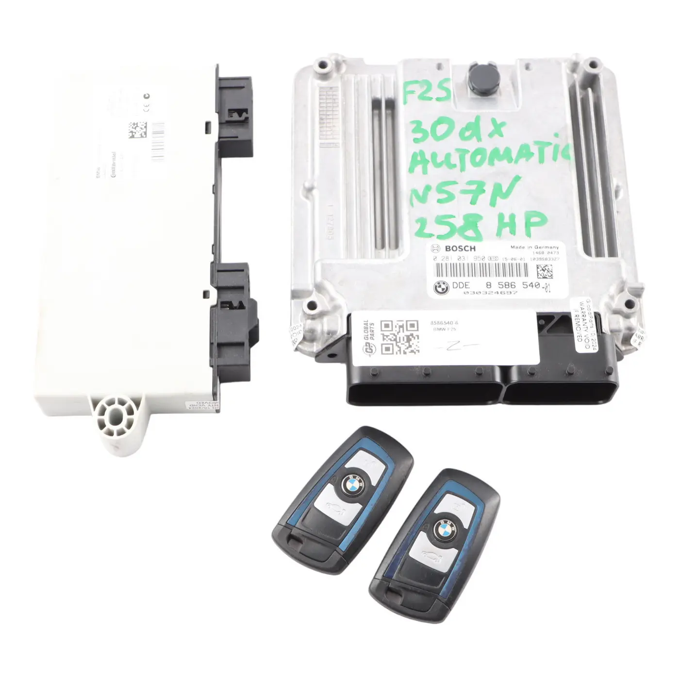 BMW X3 F25 X4 F26 30dX N57N 258HP Control Unit ECU Kit DDE 8586540 CAS4 + Keys