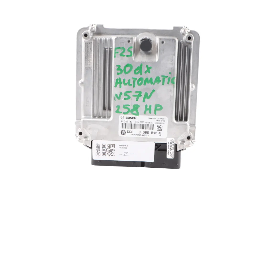 BMW X3 F25 X4 F26 30dX N57N 258HP Control Unit ECU Kit DDE 8586540 CAS4 + Keys 