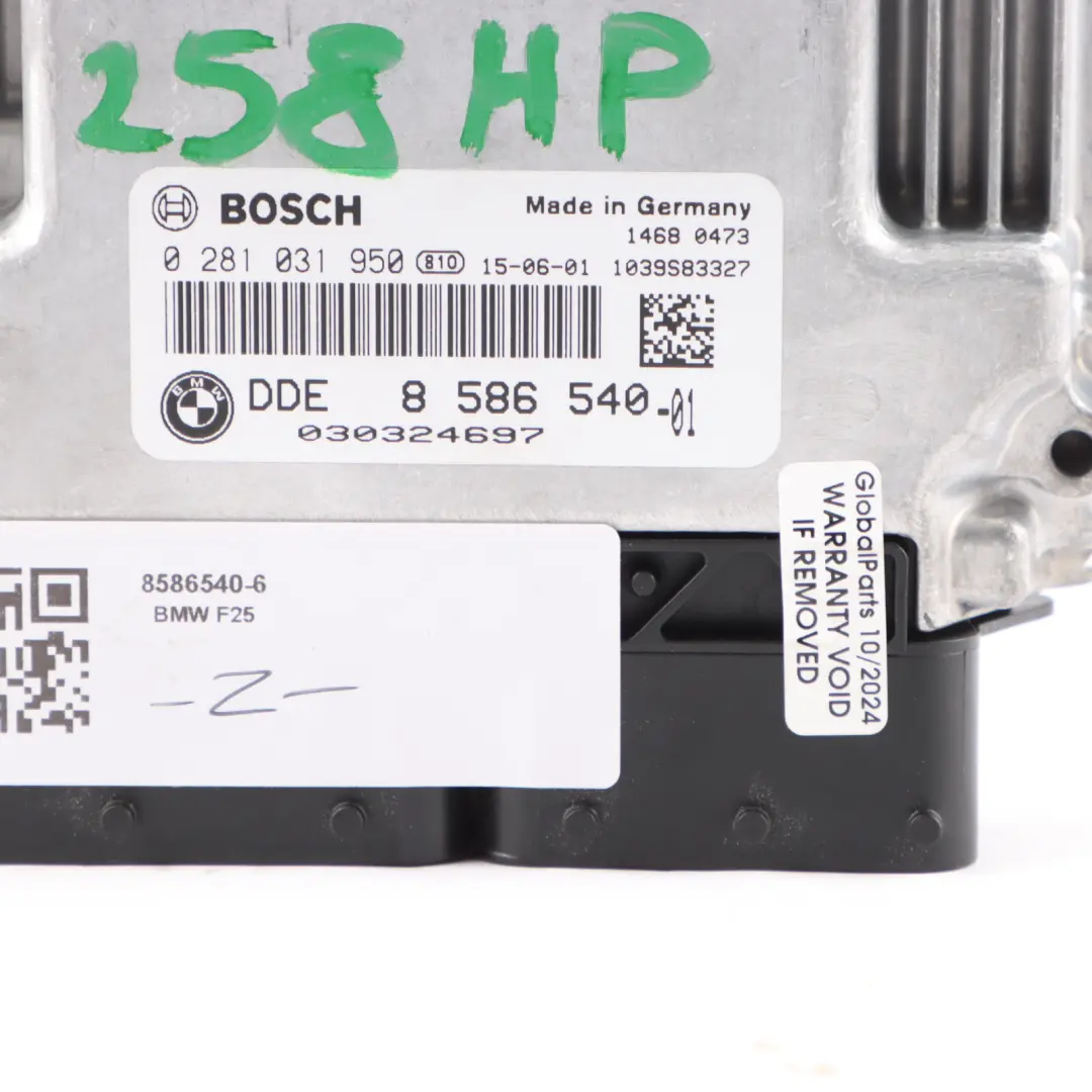 BMW X3 F25 X4 F26 30dX N57N 258HP Control Unit ECU Kit DDE 8586540 CAS4 + Keys 