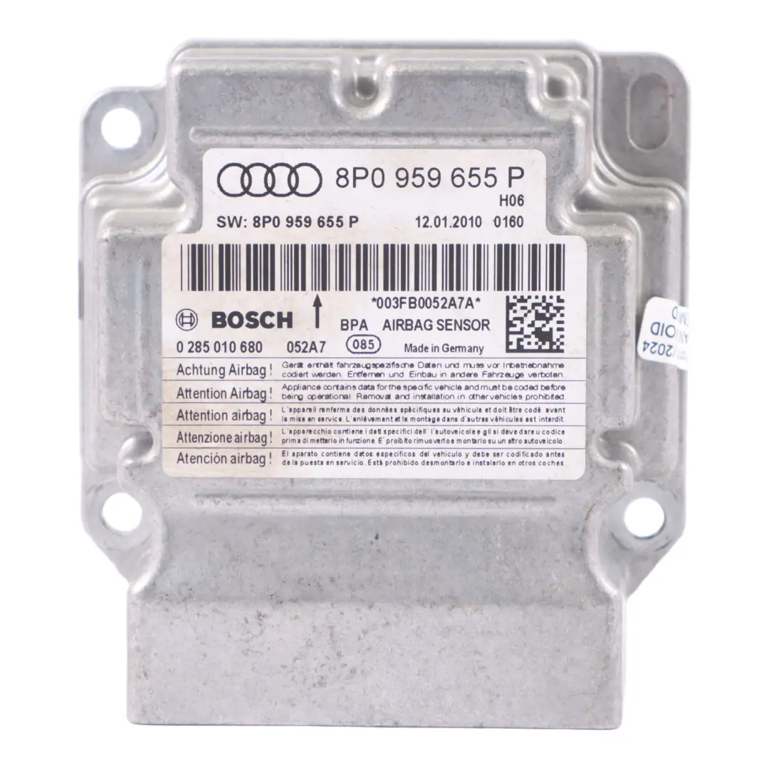 Audi A3 8P Módulo de Aire Unidad de Control ECU Módulo 8P0959655P