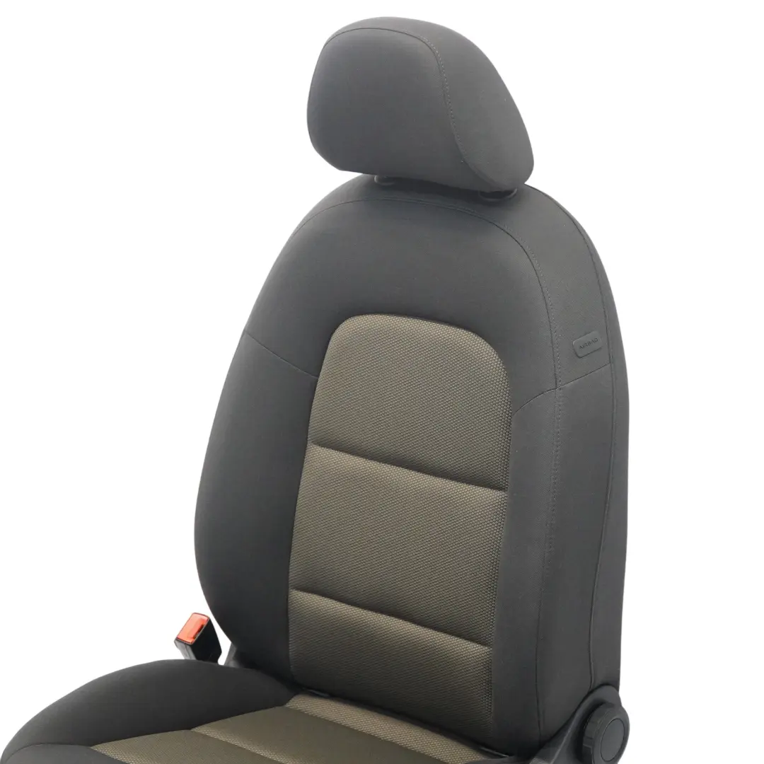 Audi Q3 8U Asiento Delantero Izquierdo Interior Tela Soul Negro Marrón