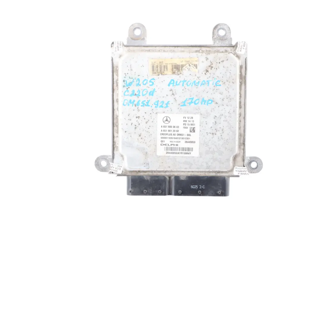 Mercedes W205 C220d 651.921 170HP Engine Unit ECU Kit A6519000603 Key SAM
