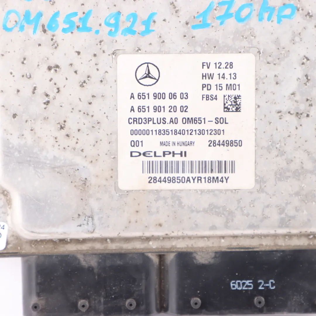 Mercedes W205 C220d 651.921 170HP Engine Unit ECU Kit A6519000603 Key SAM
