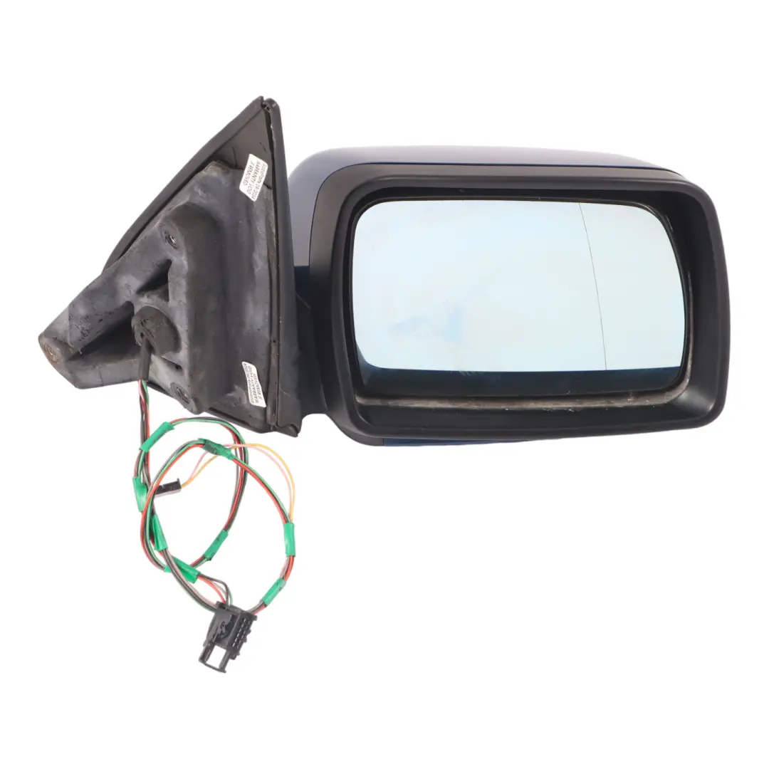 BMW X5 Series E53 Outside Heated Right Wing Mirror O/S Topaz Blue Metallic - 364