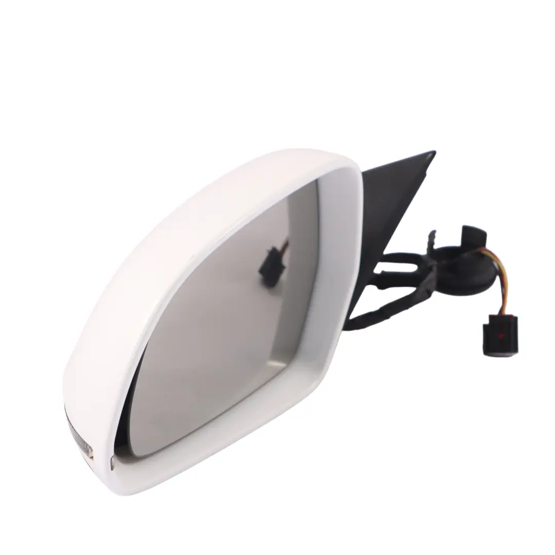 Audi A3 8P Wing Mirror Electric Outside Door Left N/S Ibis White - Y9C