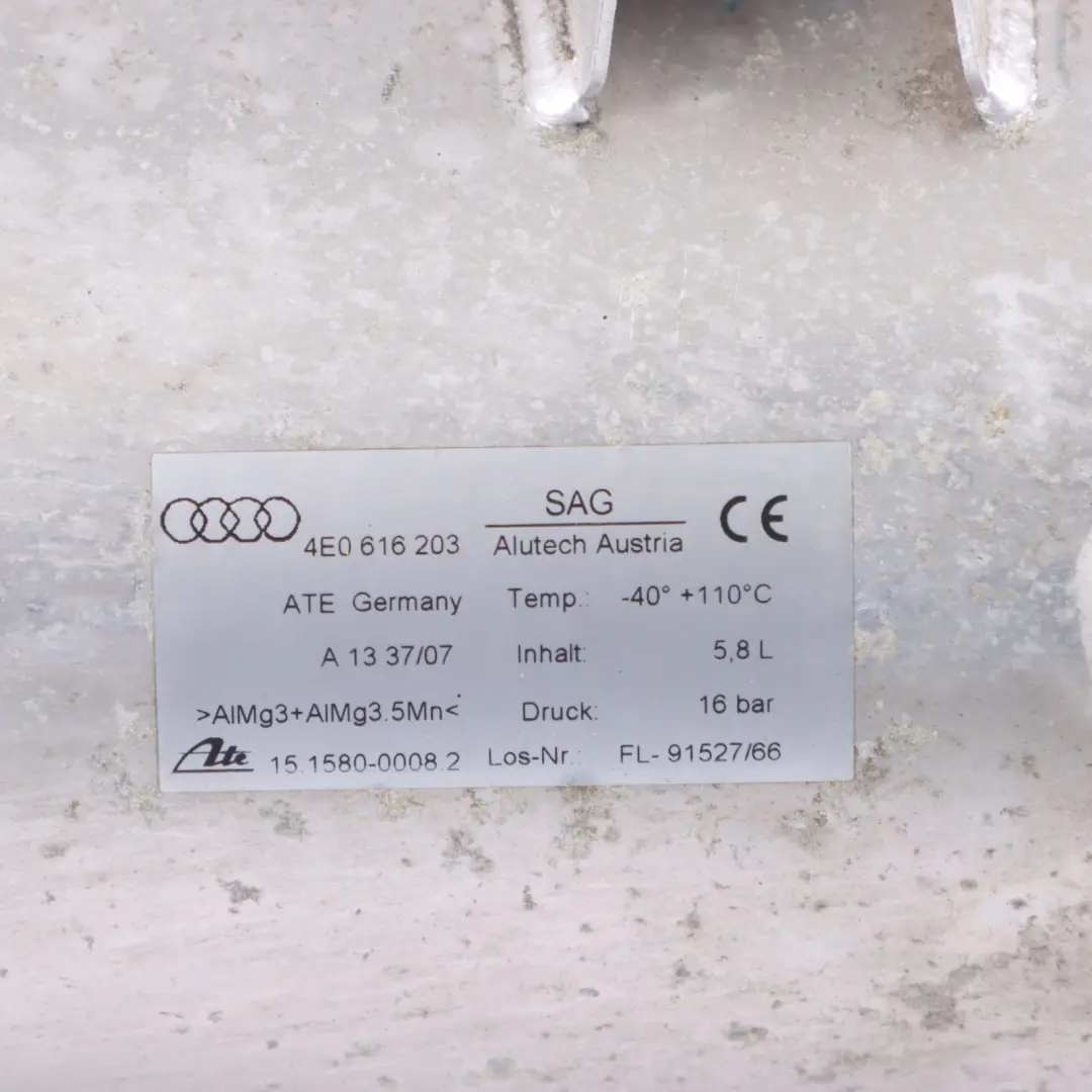 Audi S8 D3 Suspension Air Capacity Tank Pressure Cylinder Reservoir 4E0616203