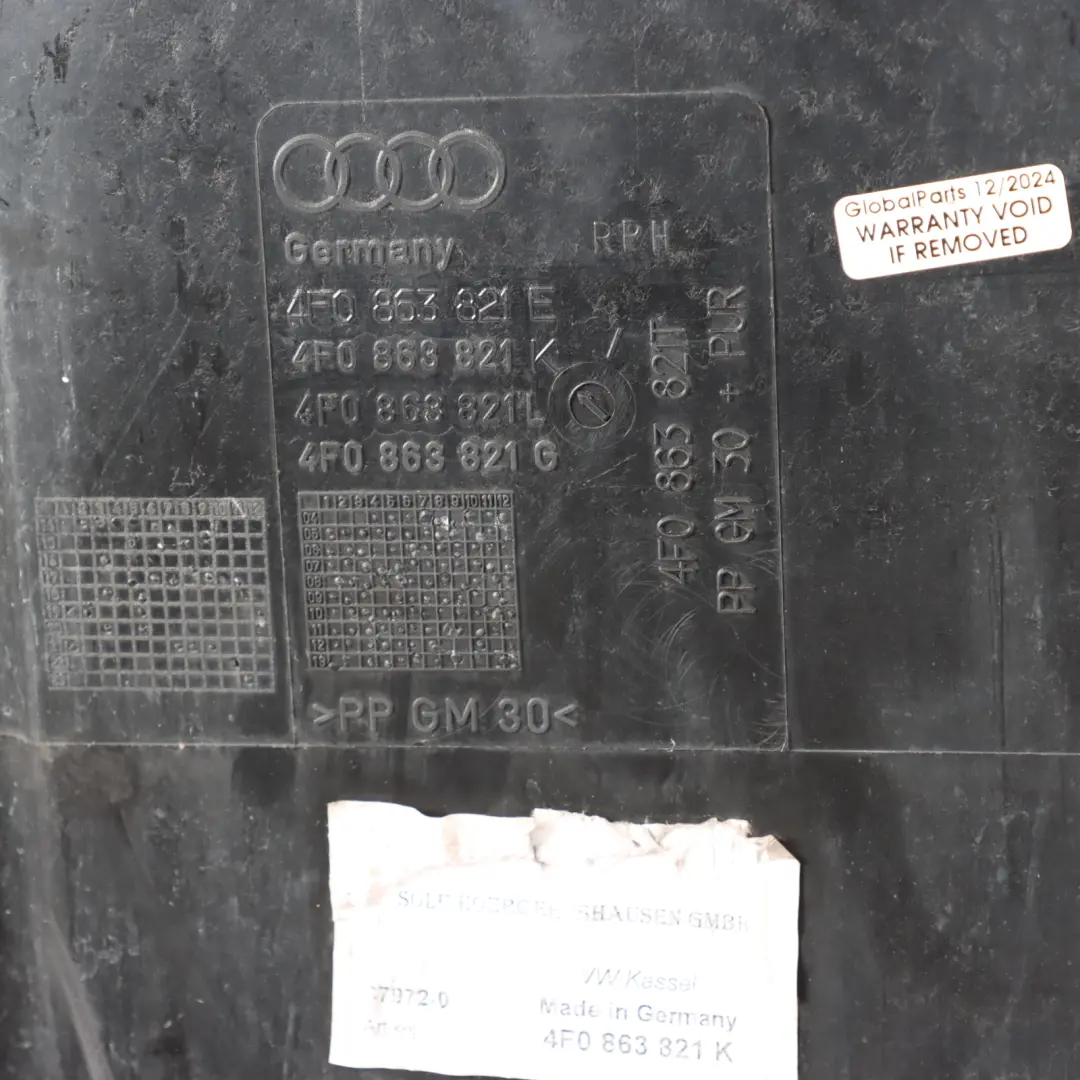 Audi A6 C6 Under Engine Undertray Rust Shield 4F0863821T