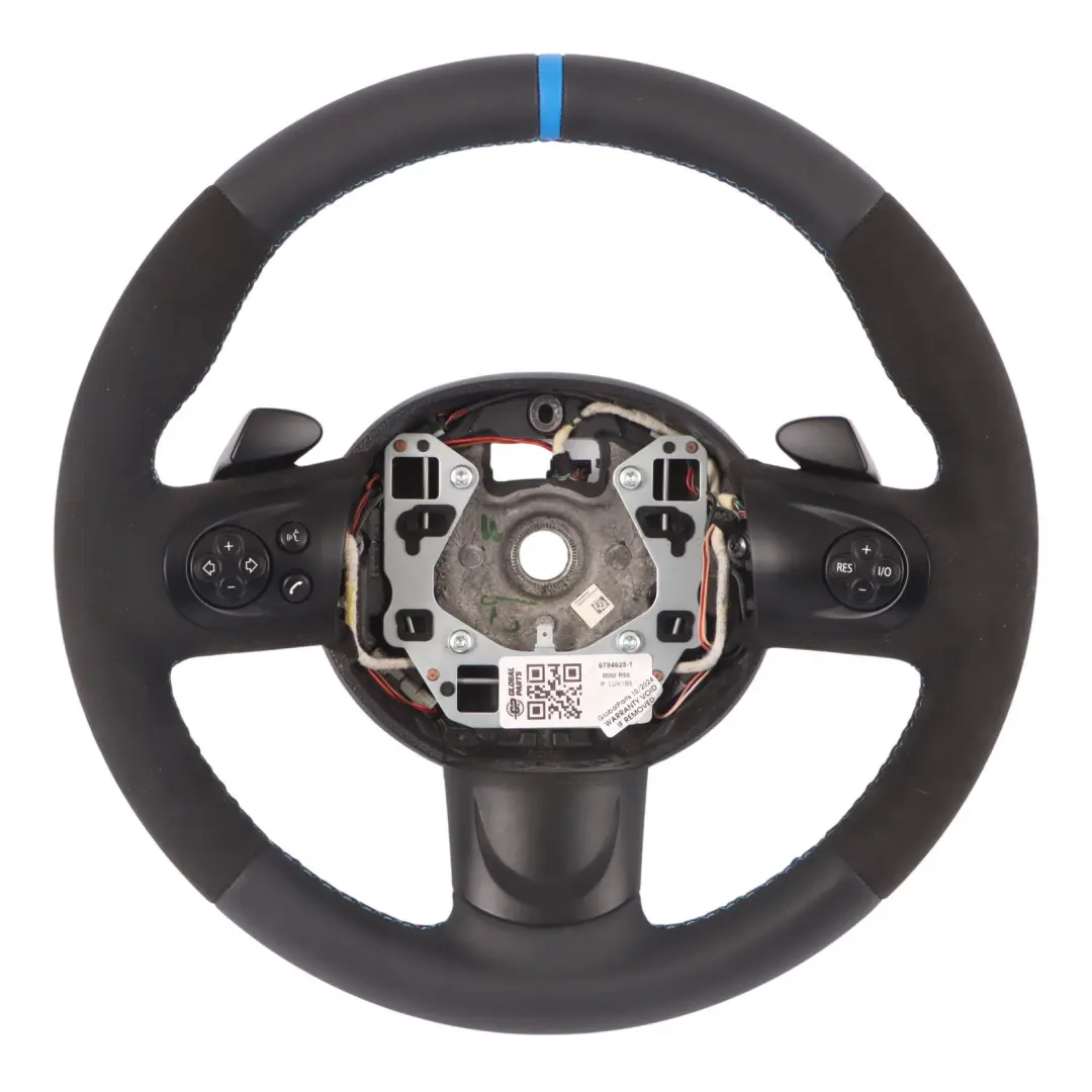 Mini R55 R56 R57 NEW Black Leather Alcantara Sport Steering Wheel Padle Shift