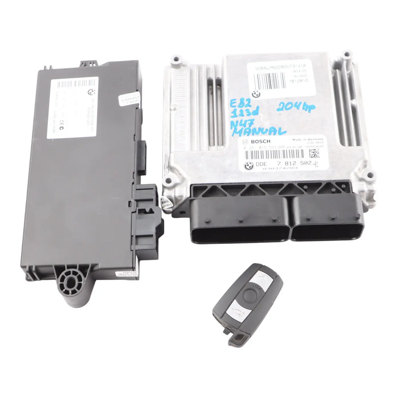 BMW E81 E82 E87 LCI E88 N47S 123d ECU Kit DDE 7812502 + CAS3 + Key Manual