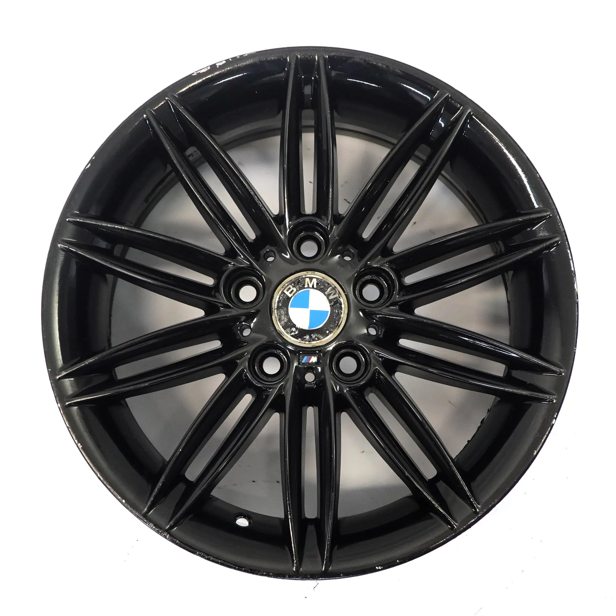 BMW E81 E82 E87 E88 Hinter Rad Schwarz Felge 17" 7,5J ET:47 M Doppel Speiche 207