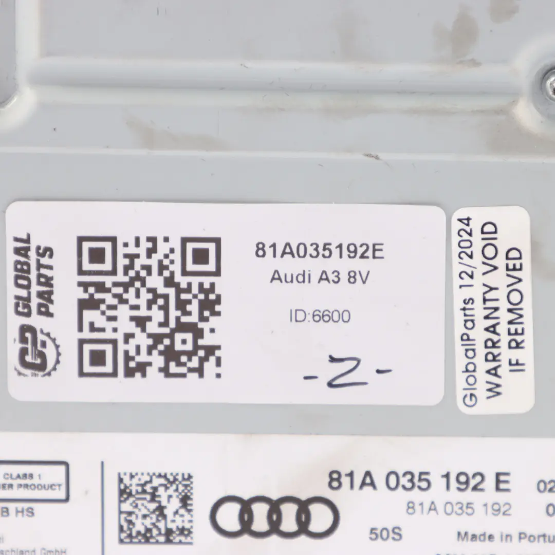 Audi A3 8V Radio CD SD SIM Lecteur Stéréo Sat Nav Unité principale 81A035192E