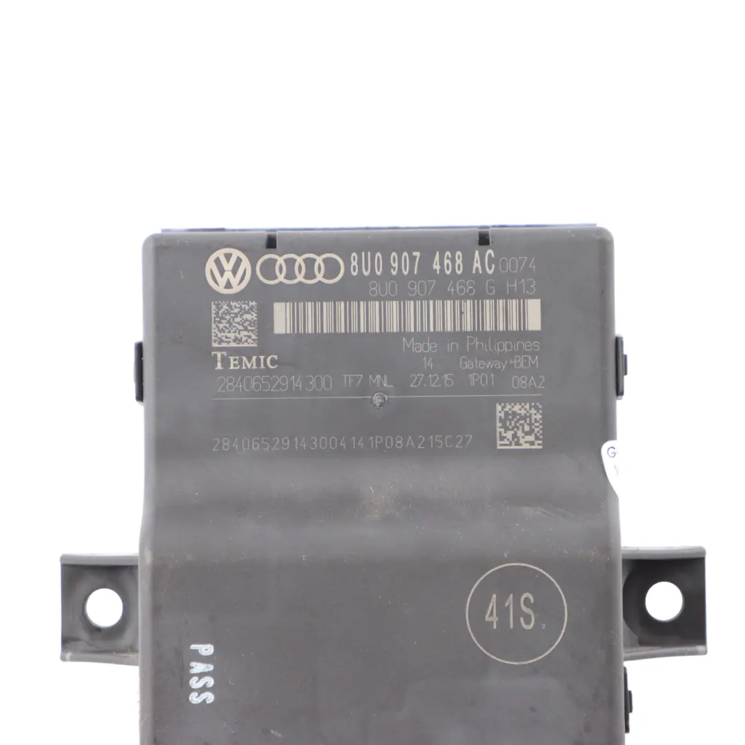 Audi A1 8X Q3 8U Central Gateway Control Unit Módulo Relé ECU 8U0907468AC