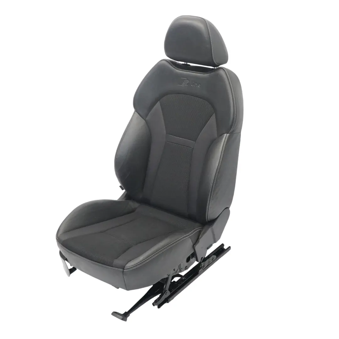 Audi A1 8X S-Line Delantero Derecho Asiento Deportivo Medio Cuero Negro 5 Puerta