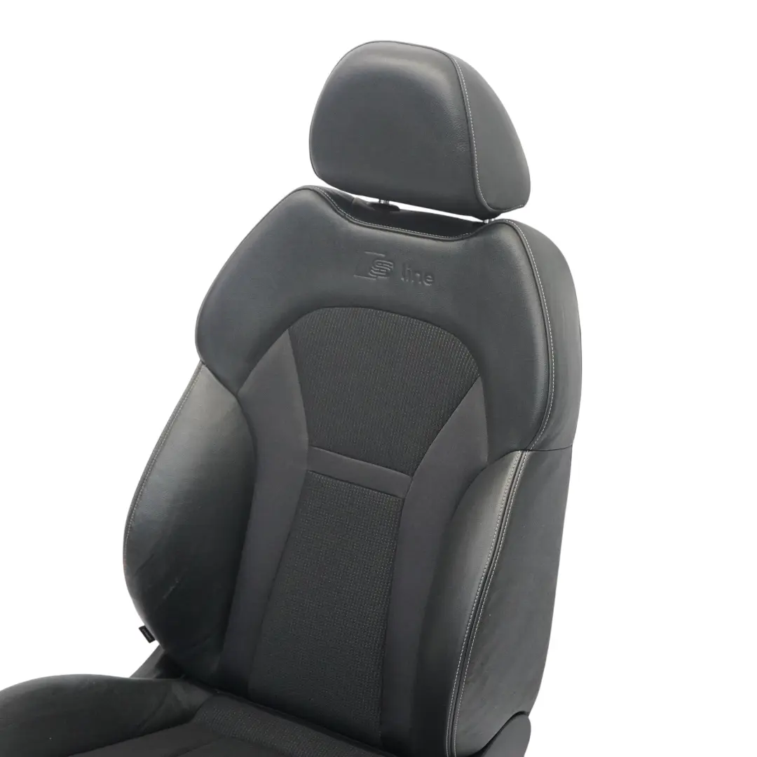 Audi A1 8X S-Line Delantero Derecho Asiento Deportivo Medio Cuero Negro 5 Puerta