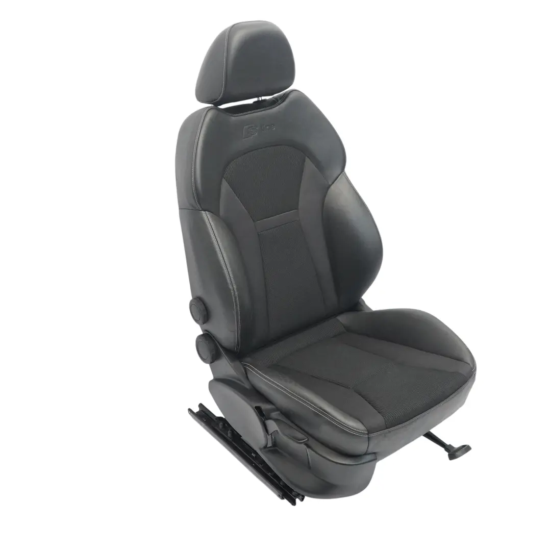 Audi A1 8X S-Line Delantero Derecho Asiento Deportivo Medio Cuero Negro 5 Puerta