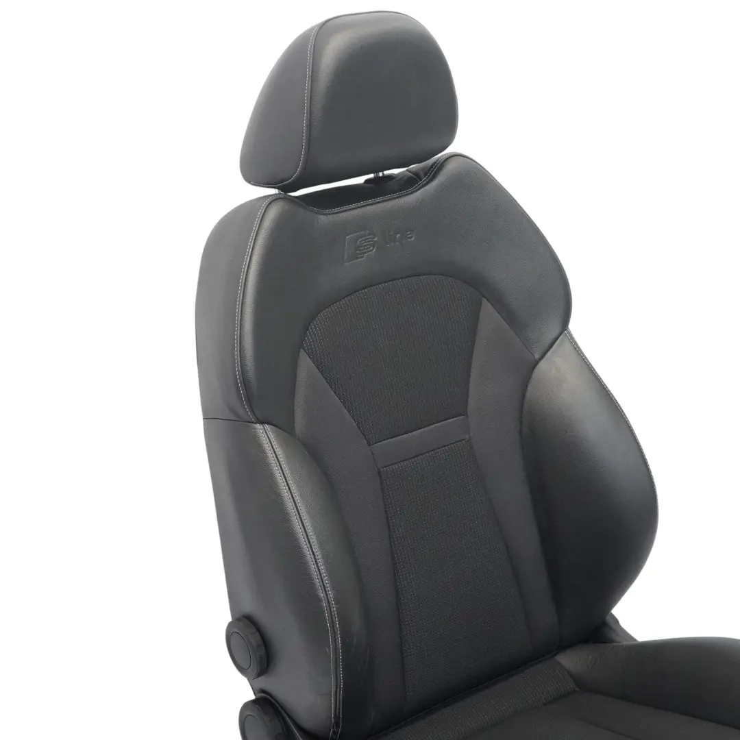 Audi A1 8X S-Line Delantero Derecho Asiento Deportivo Medio Cuero Negro 5 Puerta