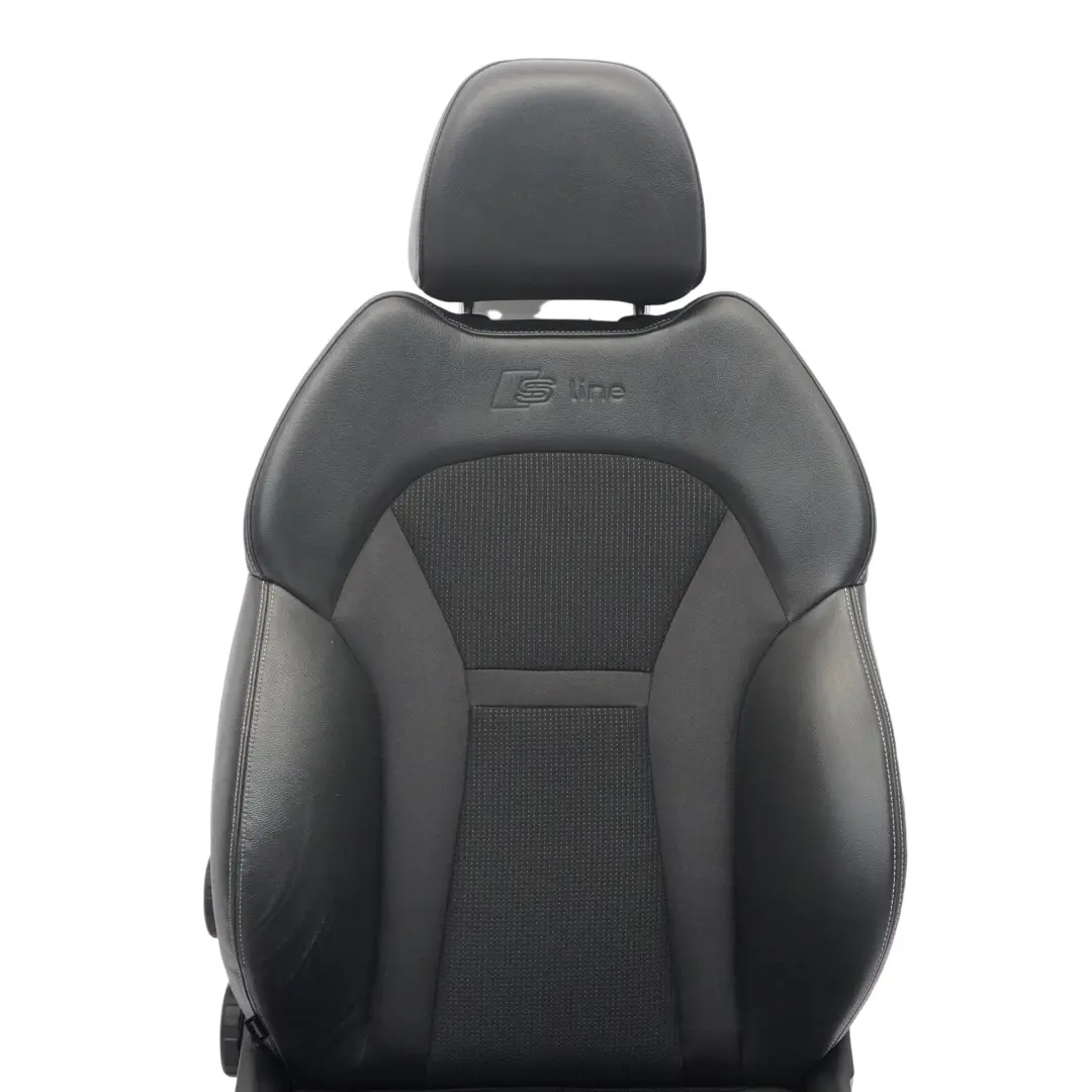 Audi A1 8X S-Line Delantero Derecho Asiento Deportivo Medio Cuero Negro 5 Puerta