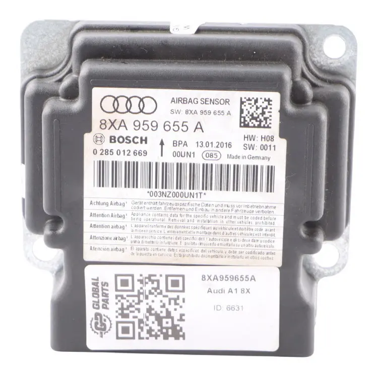 Audi A1 8X Air Module Control Sensor SRS System ECU Unit 8XA959655A