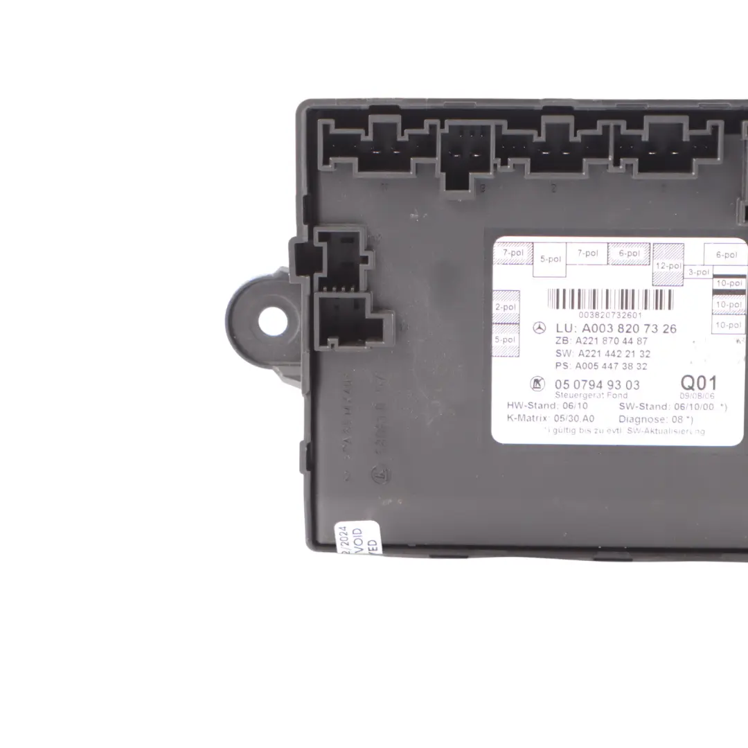 Mercedes W221 Módulo Puerta Trasera Izquierda Unidad de Control ECU A0038207326