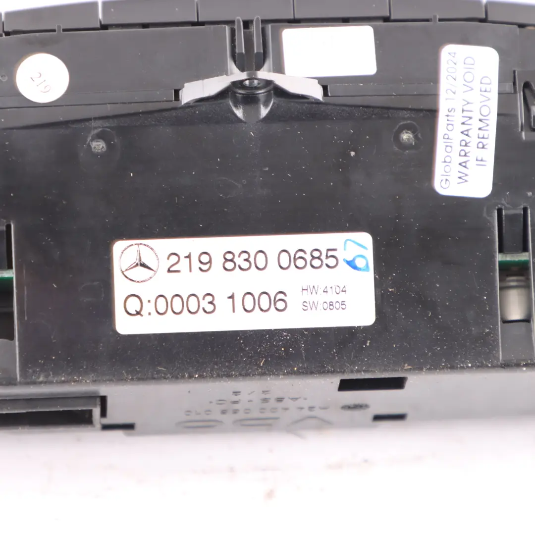 Mercedes CLS C219 Heater Climate A/C Control Unit Switch Panel A2198300685